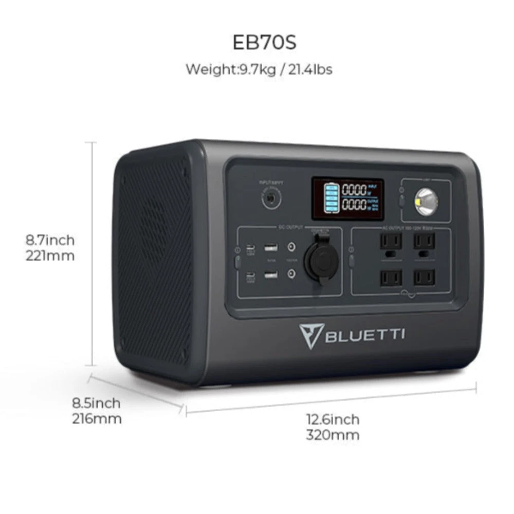 BLUETTI EB70S Portable Power Station 800W/716Wh 5 BLUETTI EB70S Portable Power Station 800W/716Wh - Image 3