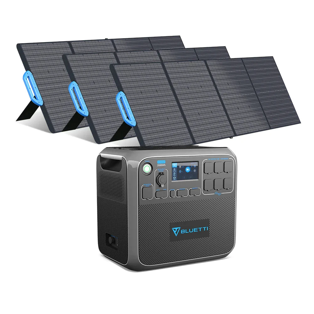 BLUETTI AC200P 2,000W/2,000Wh + 3 Mono Solar Panels - Complete Solar Kit 4 BLUETTI AC200P 2,000W/2,000Wh + 3 Mono Solar Panels - Complete Solar Kit - Image 2