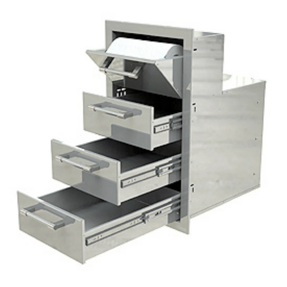 Alfresco 17-Inch Paper Towel Holder & Three Storage Drawer Combo - AXE-3DRTH-SC 4 Alfresco 17-Inch Paper Towel Holder & Three Storage Drawer Combo - AXE-3DRTH-SC - Image 2