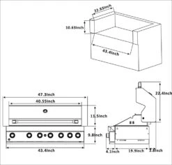 Mont Alpi 805 Built-In Gas Grill - MABI805 21 Mont Alpi 805 Built-In Gas Grill - MABI805 -Outdoor Kitchen Shop BI805 Cut Out Dims