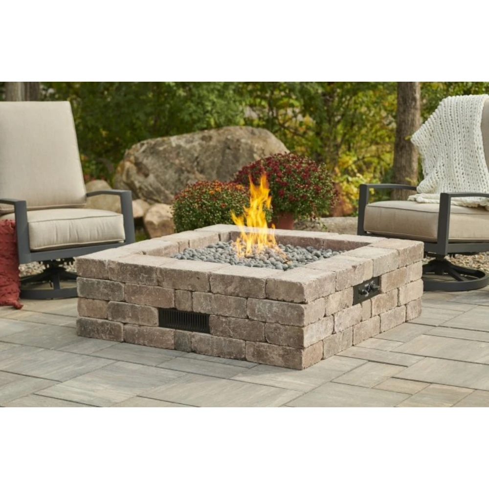 The Outdoor Greatroom Company Bronson Block Square Gas Fire Pit Kit (BRON5151-K) 4 The Outdoor Greatroom Company Bronson Block Square Gas Fire Pit Kit (BRON5151-K) - Image 2