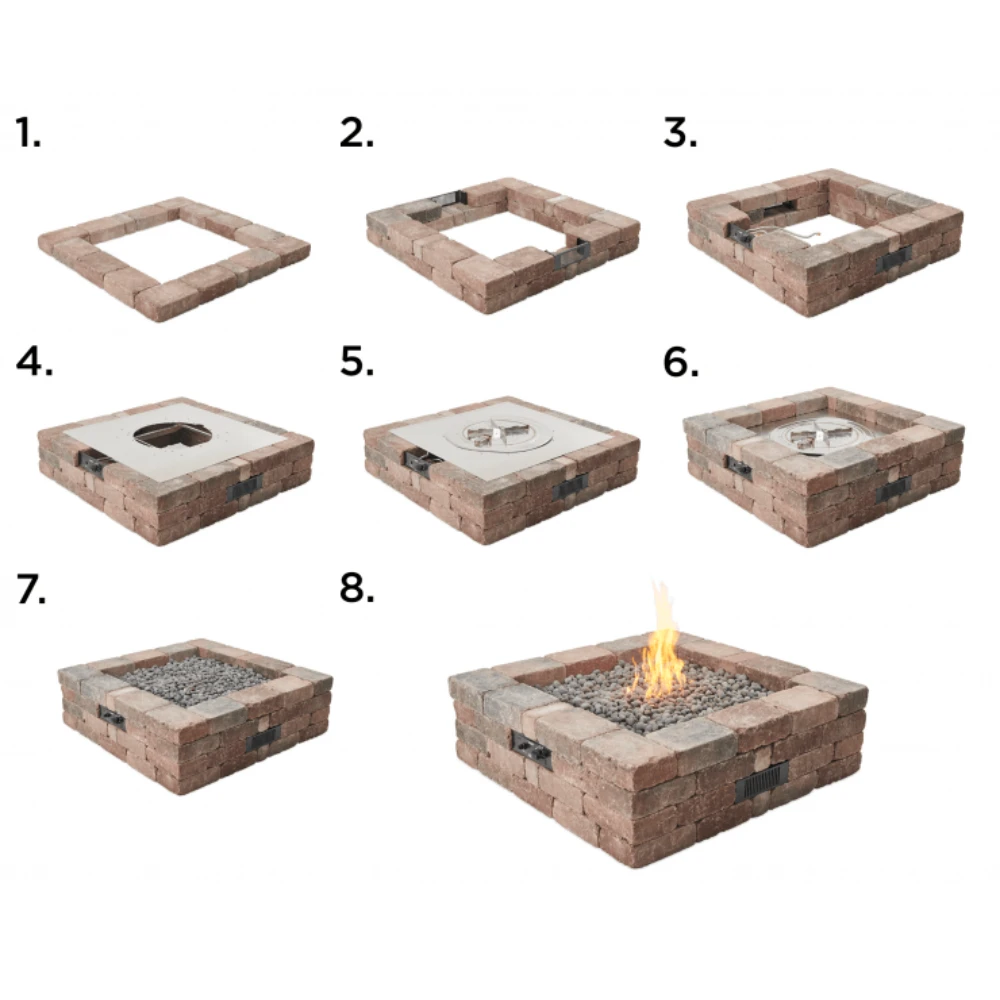 The Outdoor Greatroom Company Bronson Block Square Gas Fire Pit Kit (BRON5151-K) 11 The Outdoor Greatroom Company Bronson Block Square Gas Fire Pit Kit (BRON5151-K) - Image 9