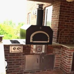 Chicago Brick Oven 750 Countertop Hybrid Gas & Wood Fired Pizza Oven With Skirt 16 Chicago Brick Oven 750 Countertop Hybrid Gas & Wood Fired Pizza Oven With Skirt -Outdoor Kitchen Shop CBO 750 Hybrid lifestyle
