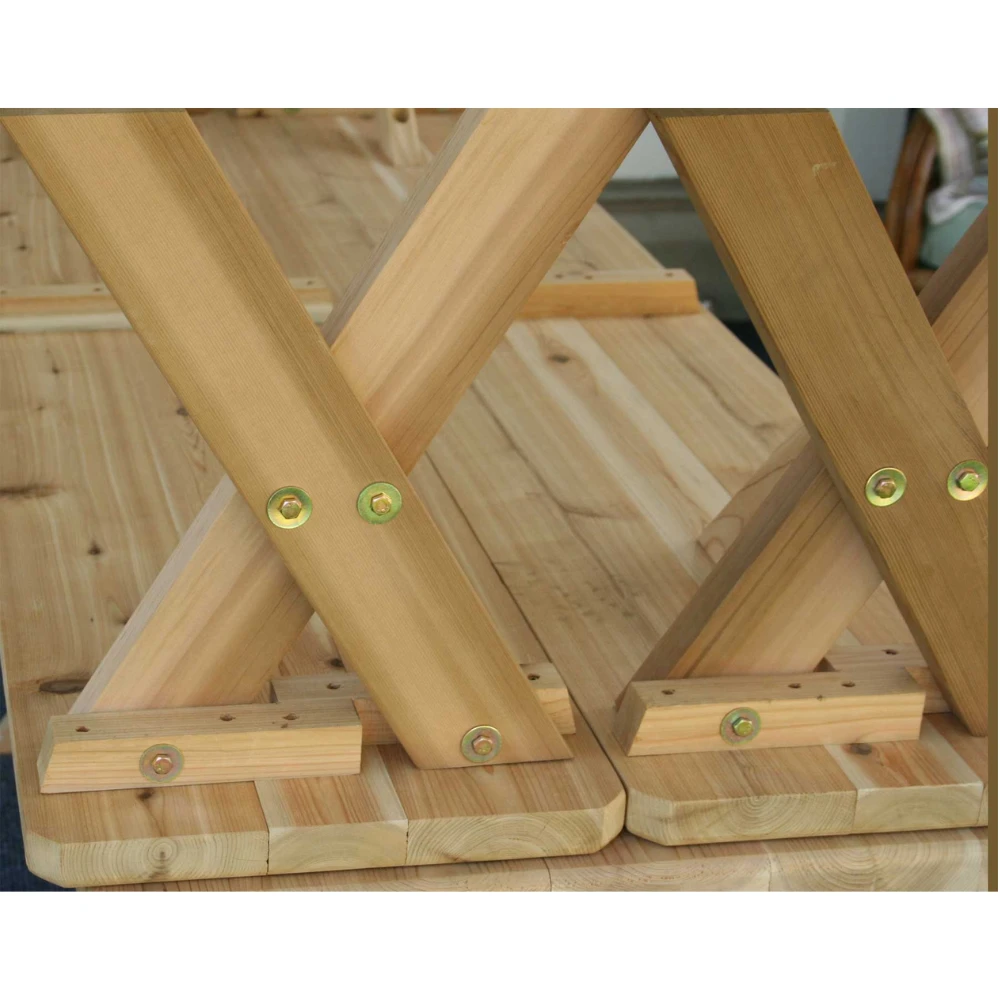 Creekvine Designs 27" Red Cedar Backyard Bash Cross Legged Picnic Table With Detached Benches 4 Creekvine Designs 27" Red Cedar Backyard Bash Cross Legged Picnic Table With Detached Benches - Image 2