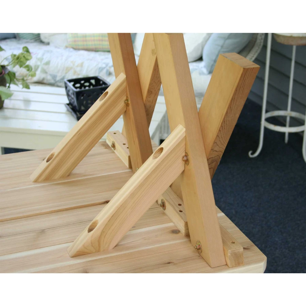 Creekvine Designs 27" Red Cedar Backyard Bash Cross Legged Picnic Table With Detached Benches 5 Creekvine Designs 27" Red Cedar Backyard Bash Cross Legged Picnic Table With Detached Benches - Image 3