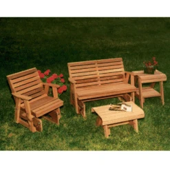 Creekvine Designs Cedar Classic Rocking Gliders & Tables Set