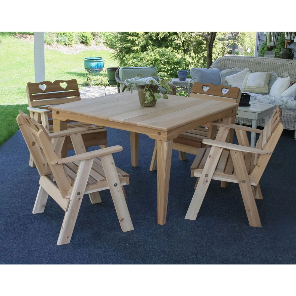 Creekvine Designs Cedar Country Hearts Dining Set 3 Creekvine Designs Cedar Country Hearts Dining Set
