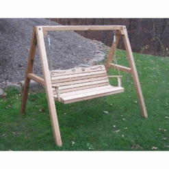 Creekvine Designs Cedar Country Hearts Porch Swing With Stand