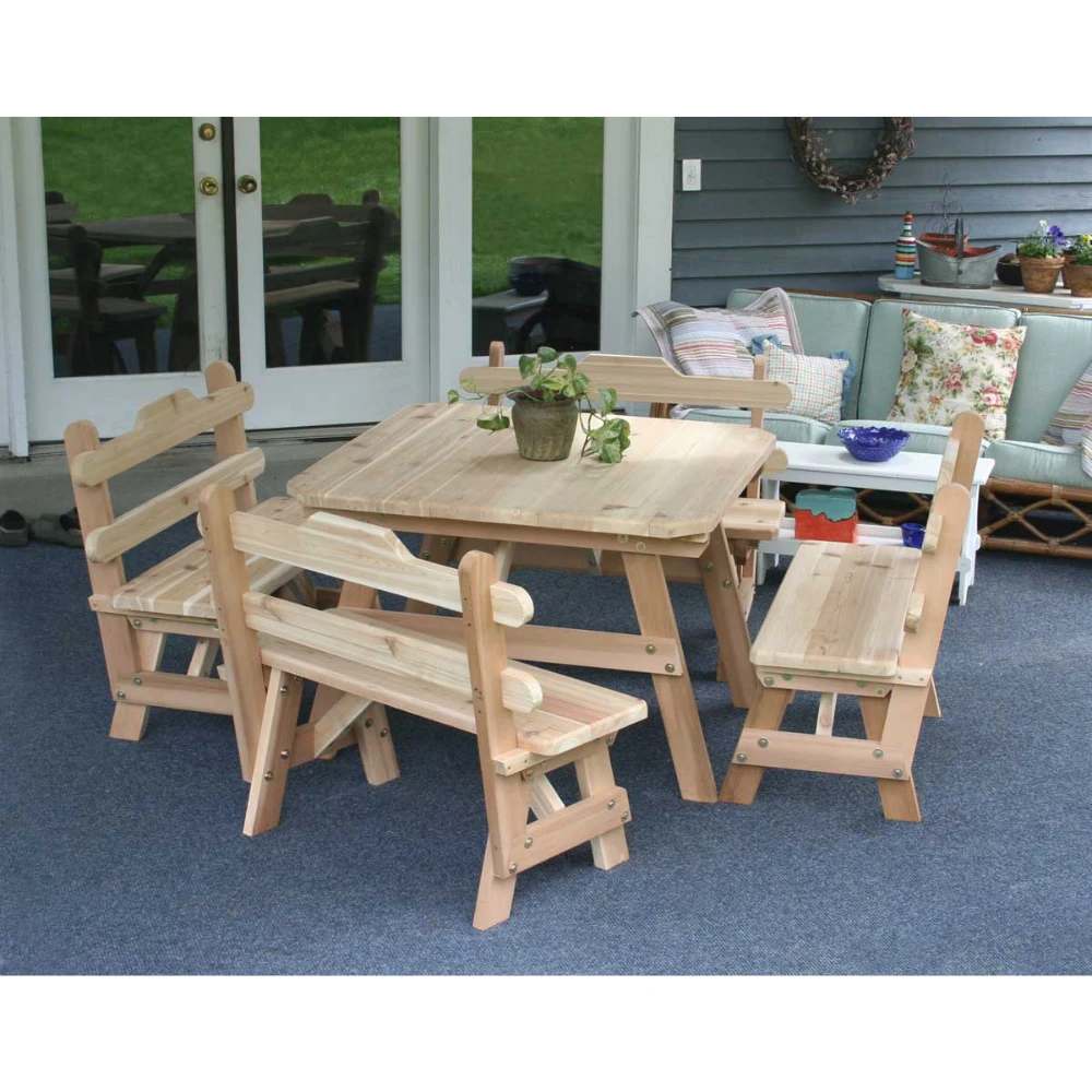 Creekvine Designs Cedar Four Square Dining Set 3 Creekvine Designs Cedar Four Square Dining Set
