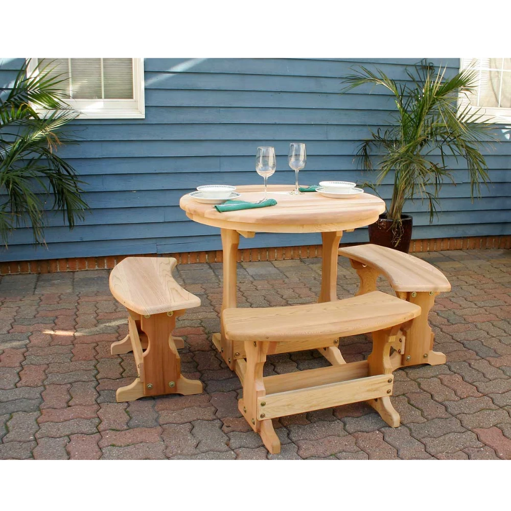 Creekvine Designs Cedar Round Trestle Dining Set 3 Creekvine Designs Cedar Round Trestle Dining Set