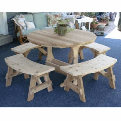 Creekvine Designs Cedar Round Trestle Dining Set 9 Creekvine Designs Cedar Round Trestle Dining Set -Outdoor Kitchen Shop CreekvineDesignsCedarRoundTrestleDiningSet 3