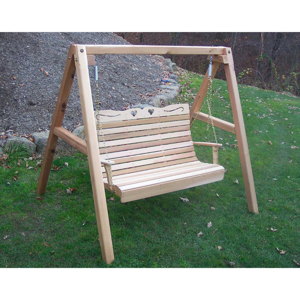 Creekvine Designs Cedar Royal Country Hearts Porch Swing With Stand 3 Creekvine Designs Cedar Royal Country Hearts Porch Swing With Stand