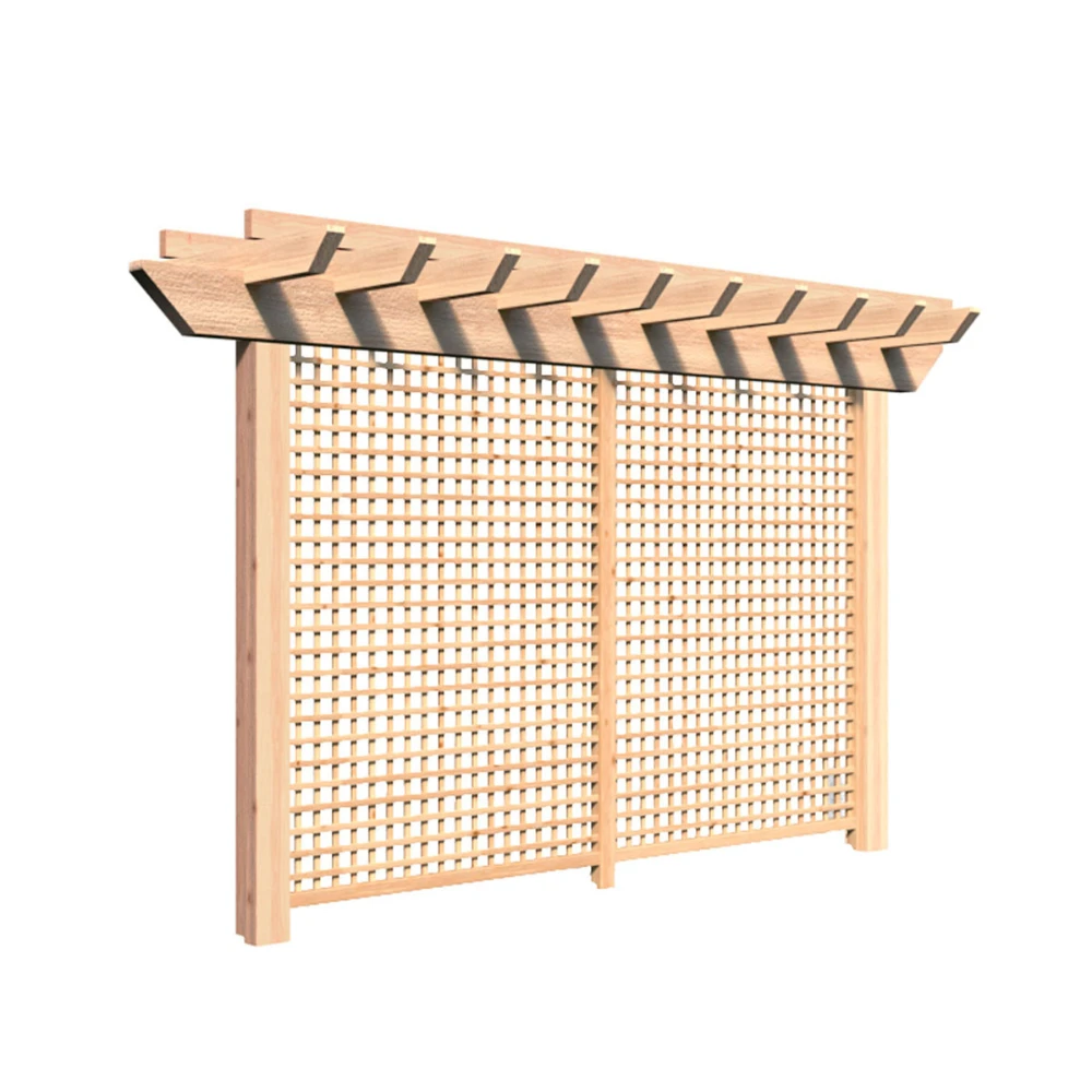 Creekvine Designs Rough Cut Cedar Monterrey Pergola With Lattice 4 Creekvine Designs Rough Cut Cedar Monterrey Pergola With Lattice - Image 2