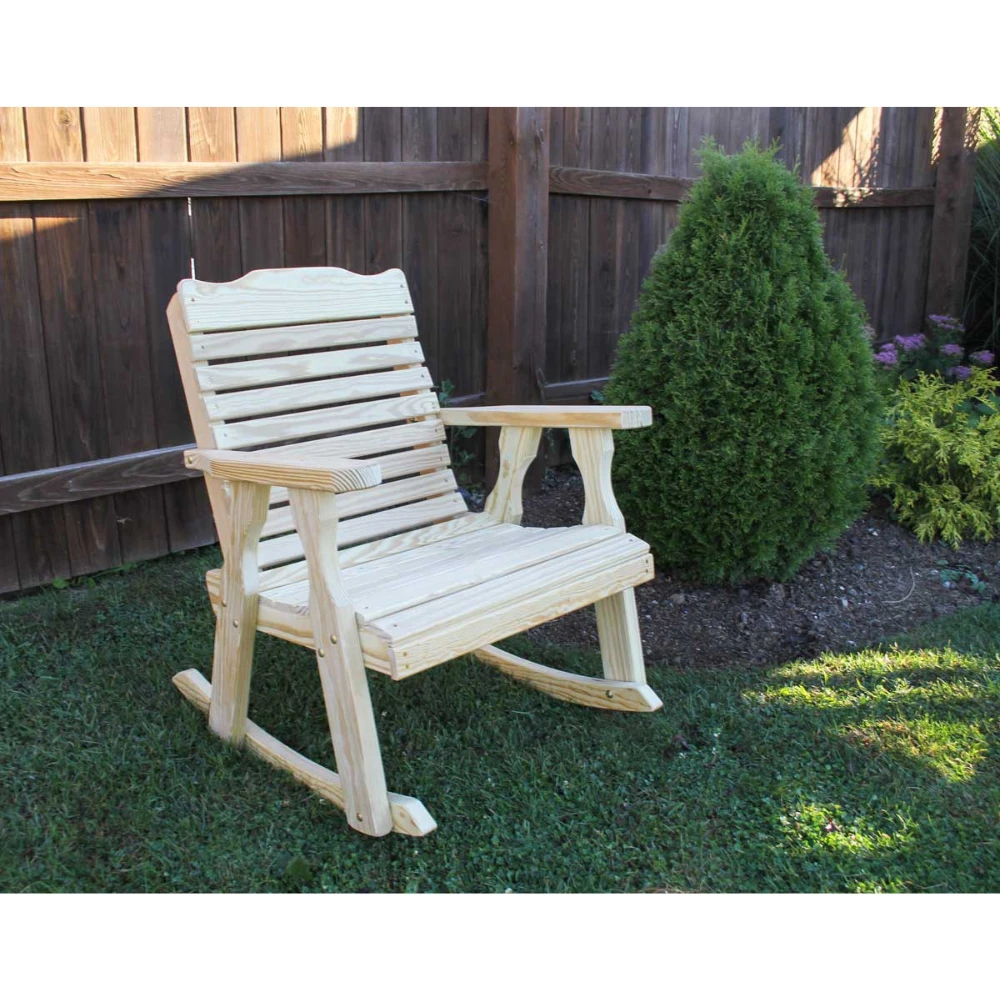 Creekvine Designs Treated Pine Crossback Rocking Chair 4 Creekvine Designs Treated Pine Crossback Rocking Chair - Image 2