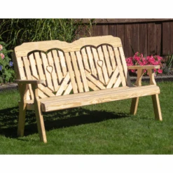 Creekvine Designs Treated Pine Heartback Garden Bench