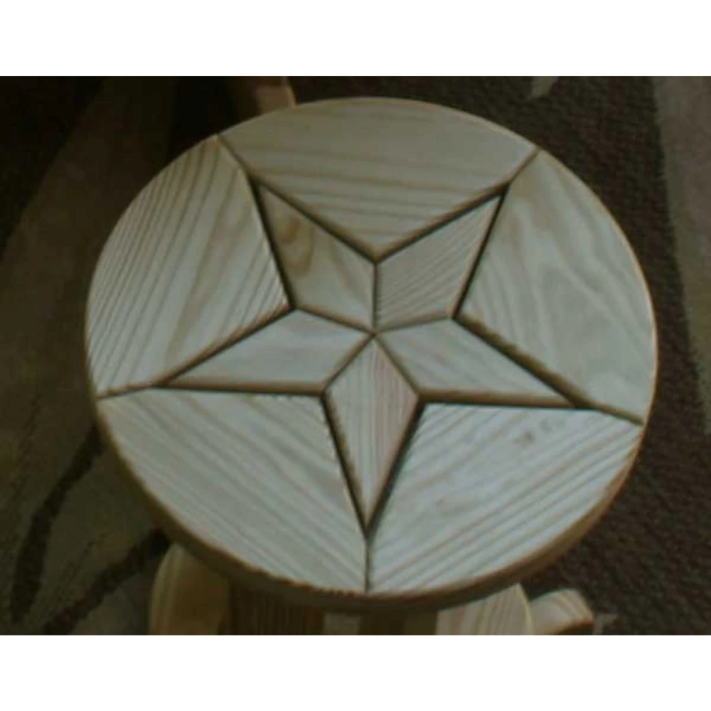 Creekvine Designs Treated Pine Star Design Pub Stool 4 Creekvine Designs Treated Pine Star Design Pub Stool - Image 2