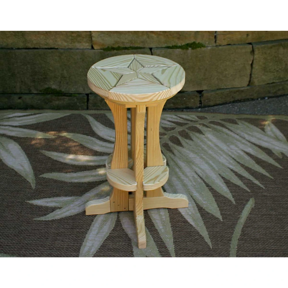 Creekvine Designs Treated Pine Star Design Pub Stool 3 Creekvine Designs Treated Pine Star Design Pub Stool