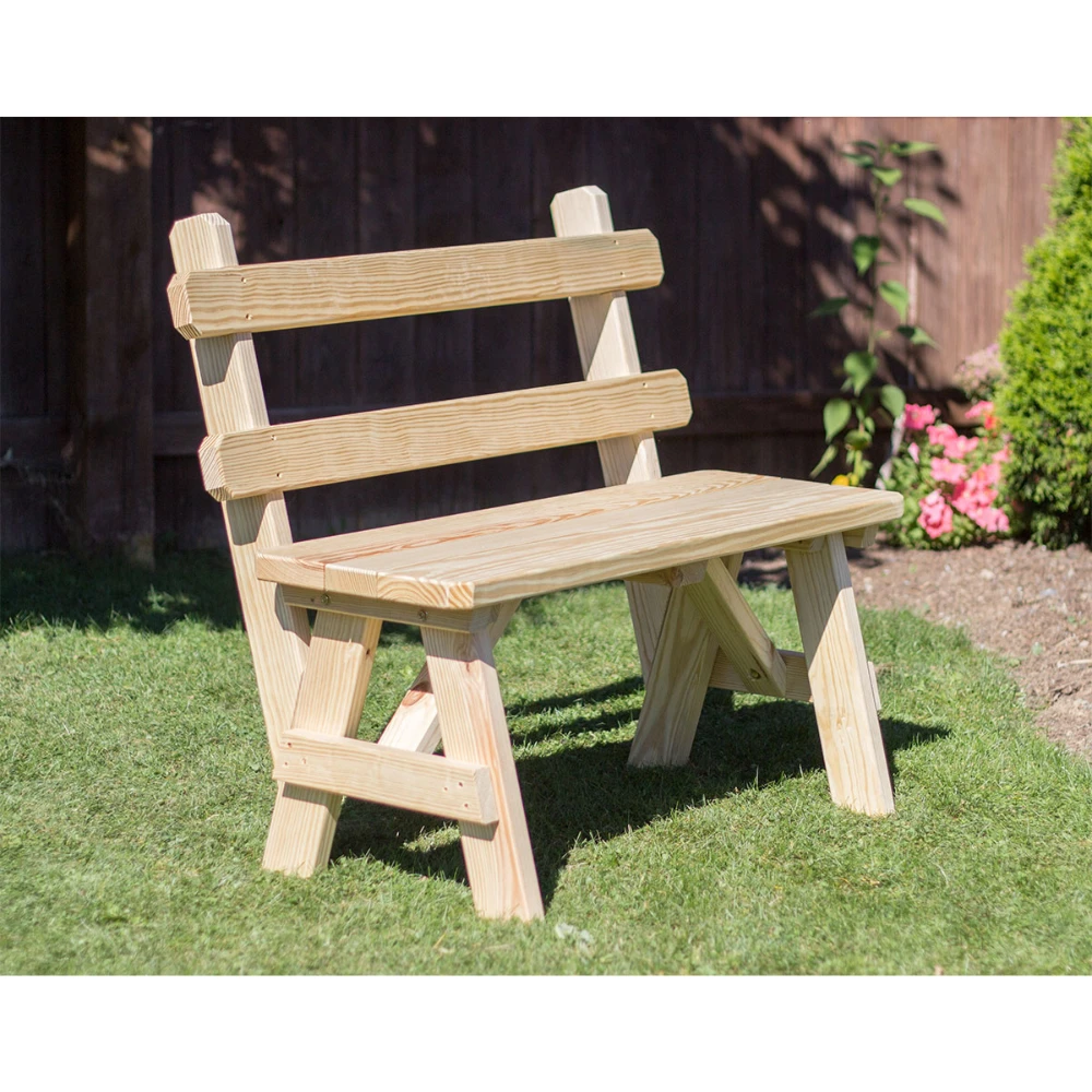 Creekvine Designs Treated Pine Traditional Garden Bench With Back 3 Creekvine Designs Treated Pine Traditional Garden Bench With Back