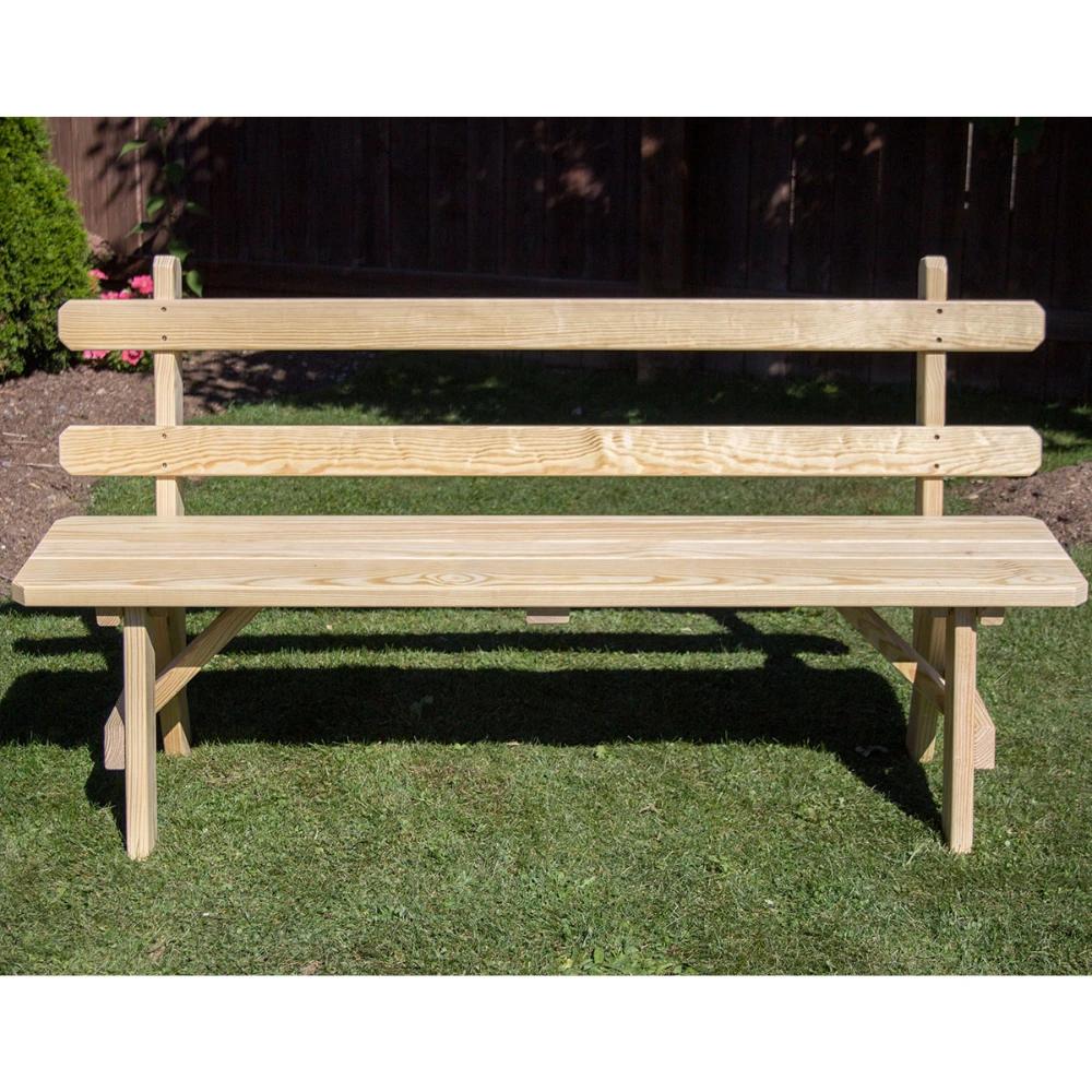 Creekvine Designs Treated Pine Traditional Garden Bench With Back 6 Creekvine Designs Treated Pine Traditional Garden Bench With Back - Image 4