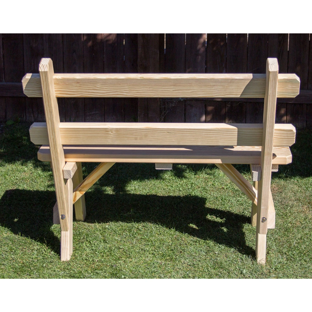 Creekvine Designs Treated Pine Traditional Garden Bench With Back 5 Creekvine Designs Treated Pine Traditional Garden Bench With Back - Image 3