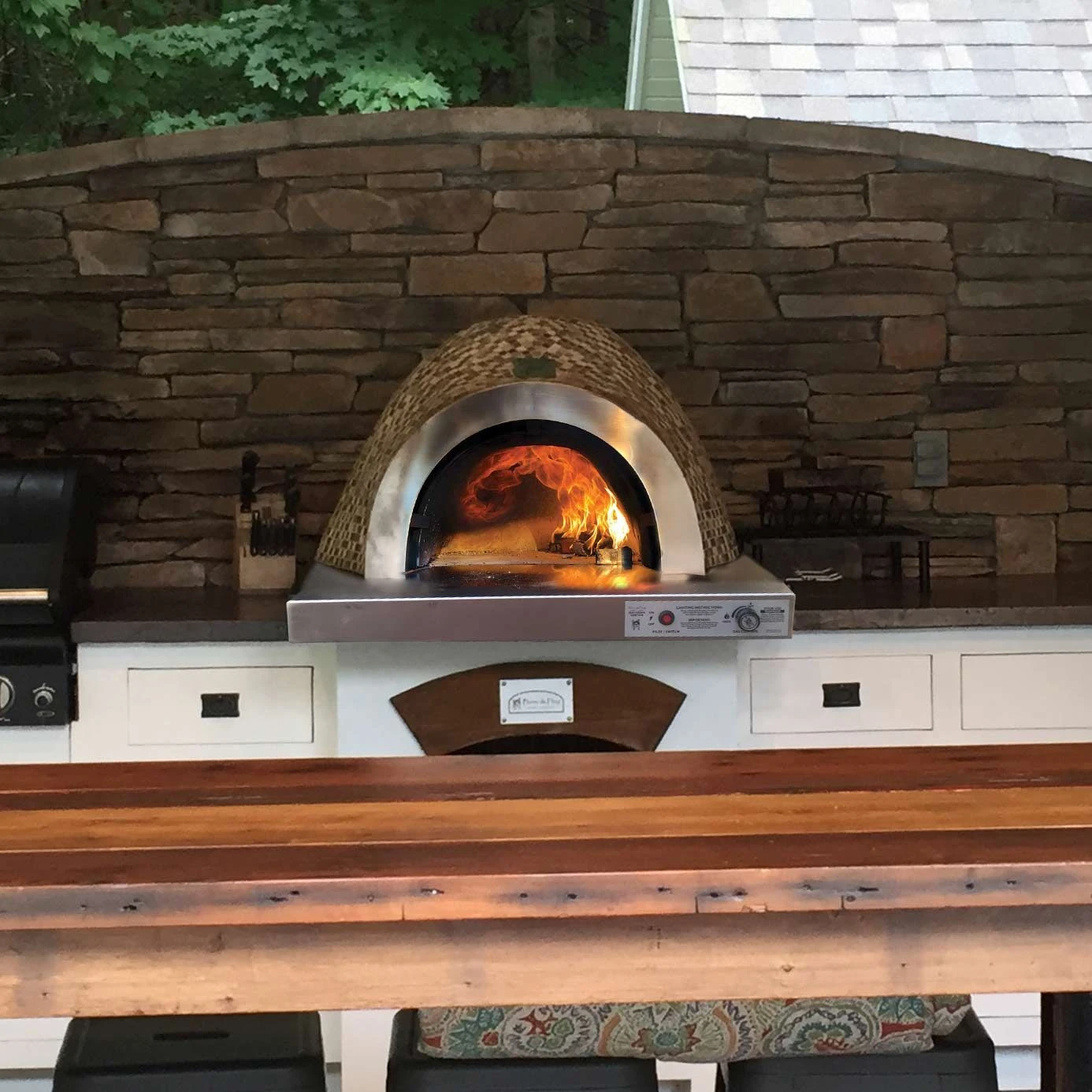 HPC Villa Built-In Hybrid Gas/Wood Fueled Mosaic Tile Pizza Oven 4 HPC Villa Built-In Hybrid Gas/Wood Fueled Mosaic Tile Pizza Oven - Image 2
