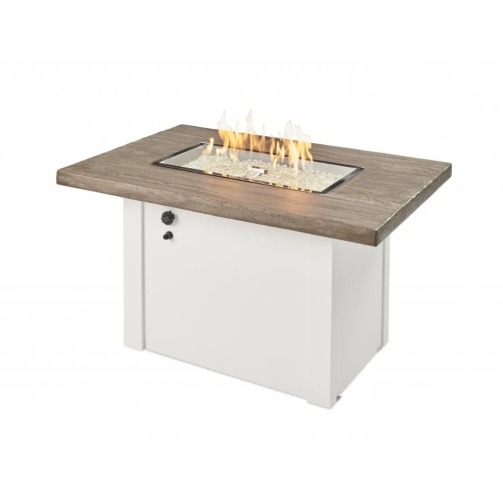 The Outdoor Greatroom Company Driftwood Havenwood Rectangular Gas Fire Pit Table With White Base (HVDW-1224-K) 3 The Outdoor Greatroom Company Driftwood Havenwood Rectangular Gas Fire Pit Table With White Base (HVDW-1224-K)