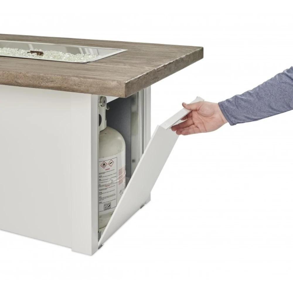 The Outdoor Greatroom Company Driftwood Havenwood Rectangular Gas Fire Pit Table With White Base (HVDW-1224-K) 6 The Outdoor Greatroom Company Driftwood Havenwood Rectangular Gas Fire Pit Table With White Base (HVDW-1224-K) - Image 4