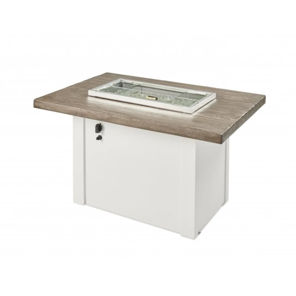 The Outdoor Greatroom Company Driftwood Havenwood Rectangular Gas Fire Pit Table With White Base (HVDW-1224-K) 9 The Outdoor Greatroom Company Driftwood Havenwood Rectangular Gas Fire Pit Table With White Base (HVDW-1224-K) - Image 7