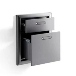Lynx Ventana Extra Large Double Drawers - LDW19-4 7 Lynx Ventana Extra Large Double Drawers - LDW19-4 -Outdoor Kitchen Shop LDW19 4 threequarter open