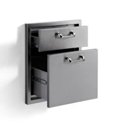 Lynx Professional Classic Extra Large Double Drawers - LDW19 6 Lynx Professional Classic Extra Large Double Drawers - LDW19 -Outdoor Kitchen Shop LDW19 threequarter open