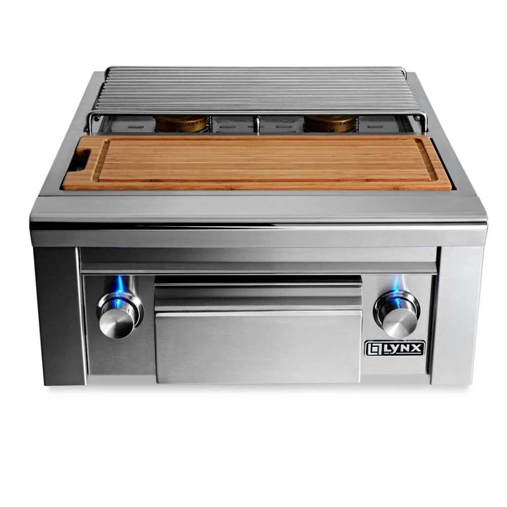Lynx Double Side Burners With Maple Cutting Board & Drawer - LSB2PC-1-LP/NG 3 Lynx Double Side Burners With Maple Cutting Board & Drawer - LSB2PC-1-LP/NG