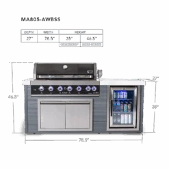 Mont Alpi Artwood 6-Burner Black Stainless Steel BBQ Grill Island - MA805-AWBSS 12 Mont Alpi Artwood 6-Burner Black Stainless Steel BBQ Grill Island - MA805-AWBSS -Outdoor Kitchen Shop MA805 AWBSS img dims 2x a24f2fbe 88dd 47f8 ac48 2f96d2262dee