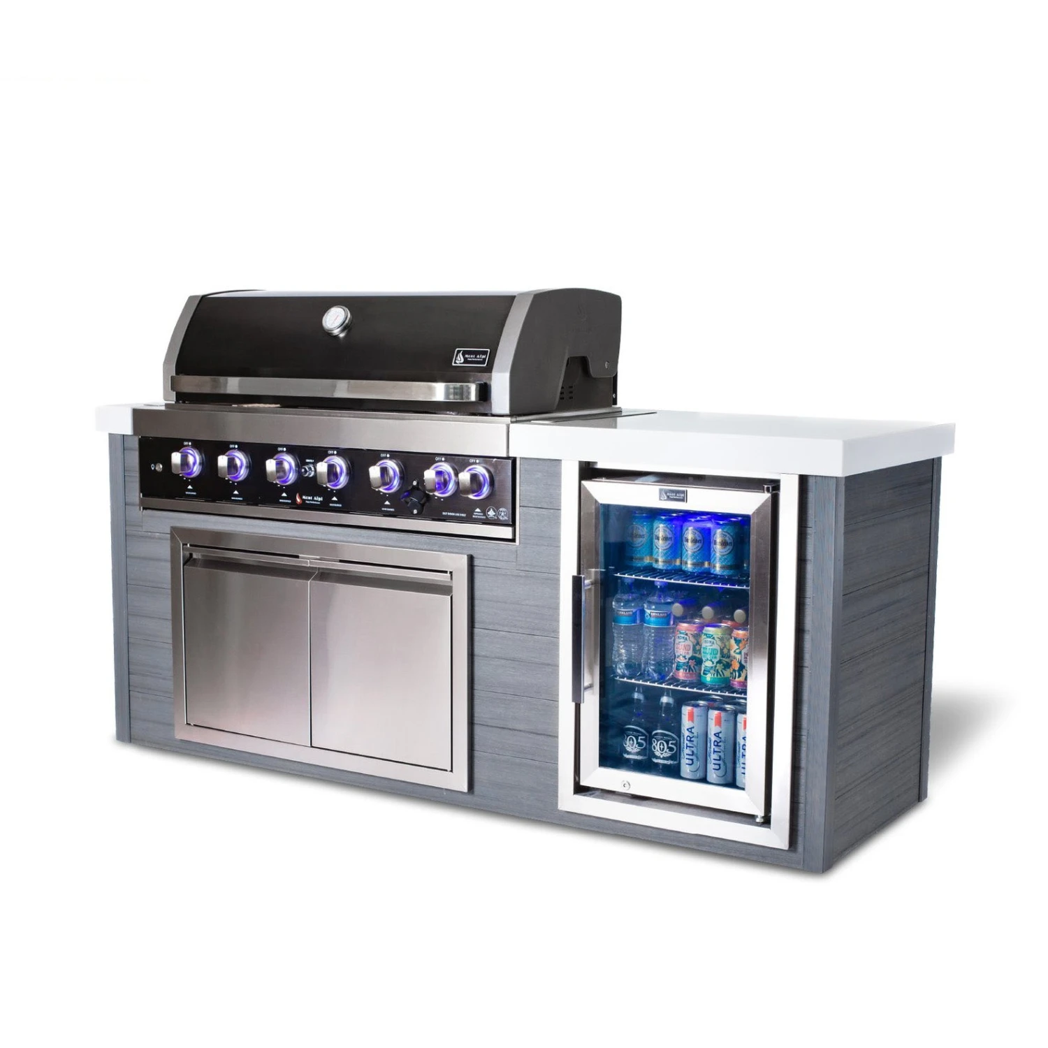 Mont Alpi Artwood 6-Burner Black Stainless Steel BBQ Grill Island - MA805-AWBSS 8 Mont Alpi Artwood 6-Burner Black Stainless Steel BBQ Grill Island - MA805-AWBSS - Image 6