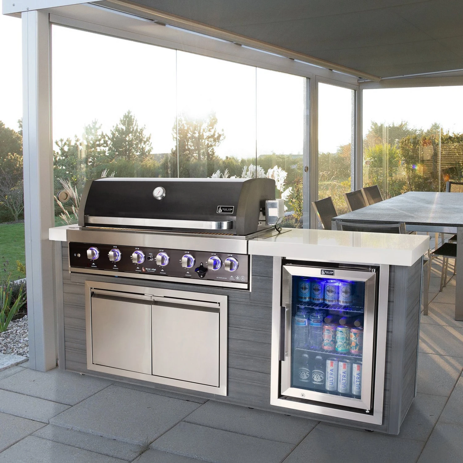 Mont Alpi Artwood 6-Burner Black Stainless Steel BBQ Grill Island - MA805-AWBSS 10 Mont Alpi Artwood 6-Burner Black Stainless Steel BBQ Grill Island - MA805-AWBSS - Image 8