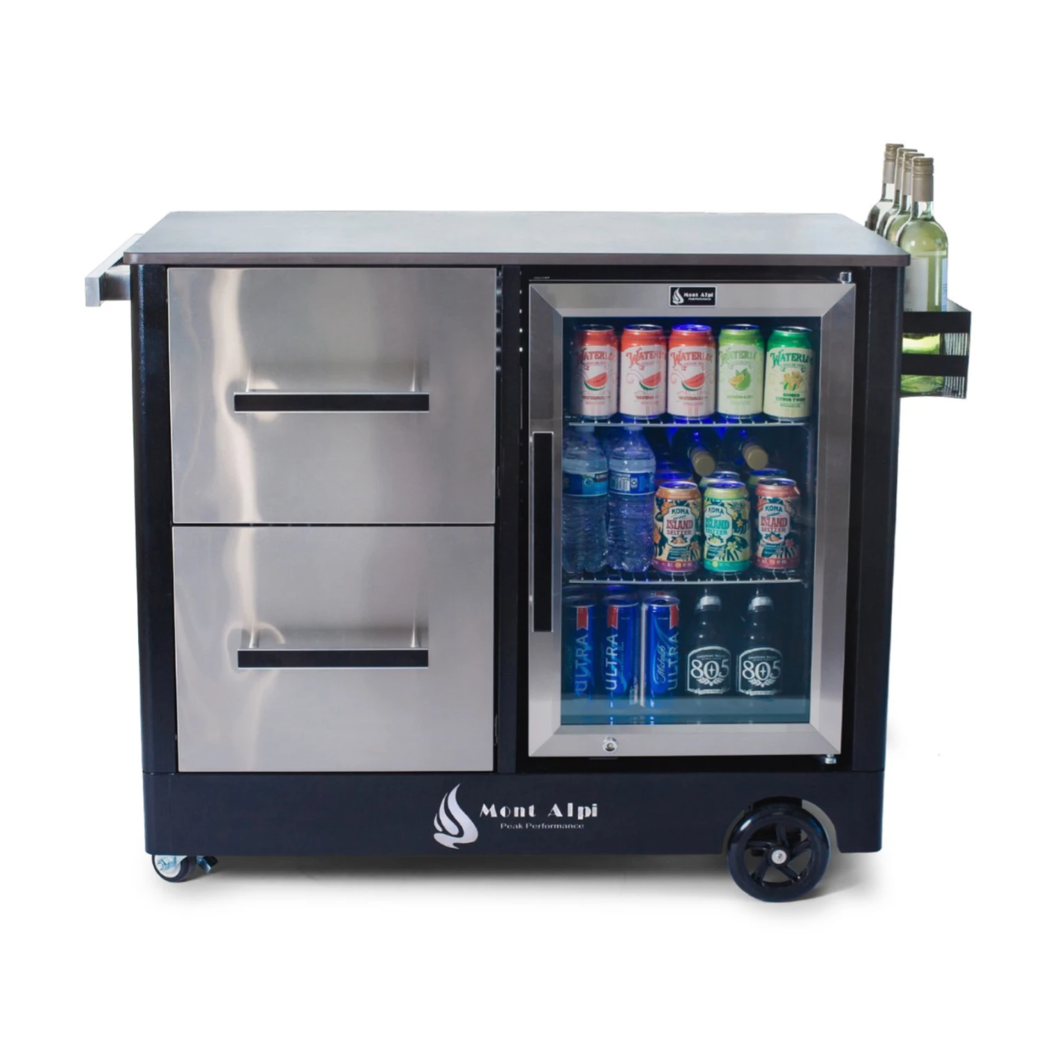 Mont Alpi Mobile Outdoor Prep Center & Bar Cart - MAPCL 3 Mont Alpi Mobile Outdoor Prep Center & Bar Cart - MAPCL