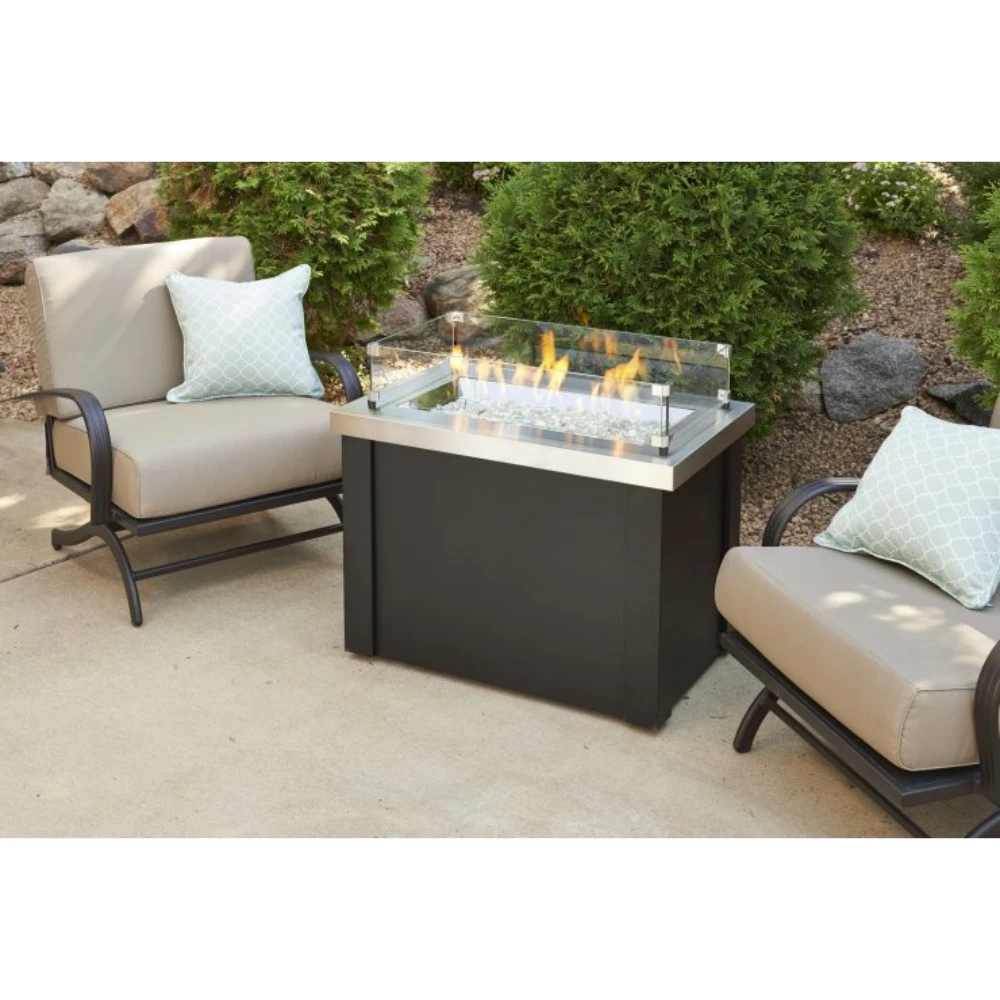 The Outdoor Greatroom Company Stainless Steel Providence Rectangular Gas Fire Pit Table (PROV-1224-SS) 7 The Outdoor Greatroom Company Stainless Steel Providence Rectangular Gas Fire Pit Table (PROV-1224-SS) - Image 5