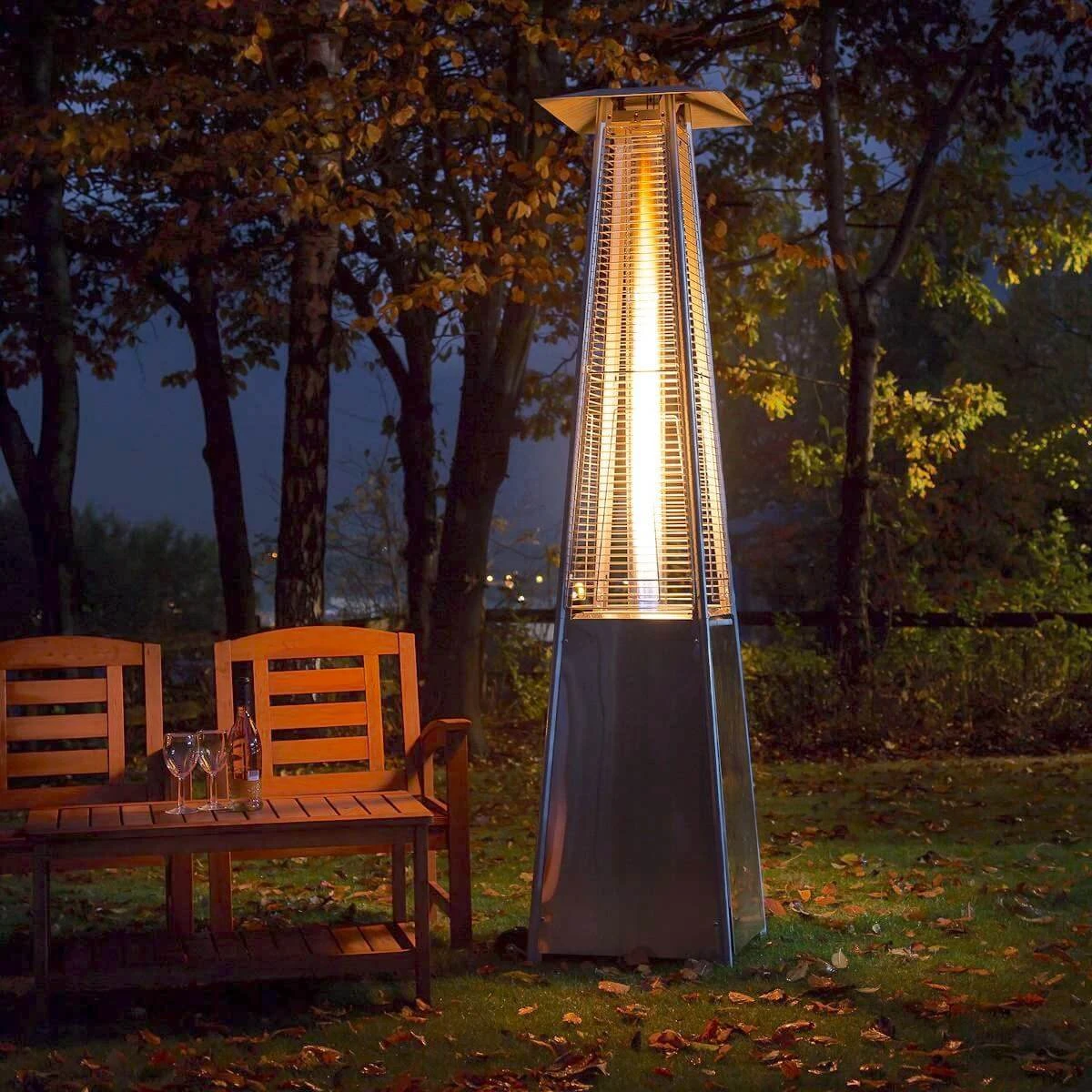 RADtec Tower Flame Patio Heater - Black And Grey Wicker 4 RADtec Tower Flame Patio Heater - Black And Grey Wicker - Image 2