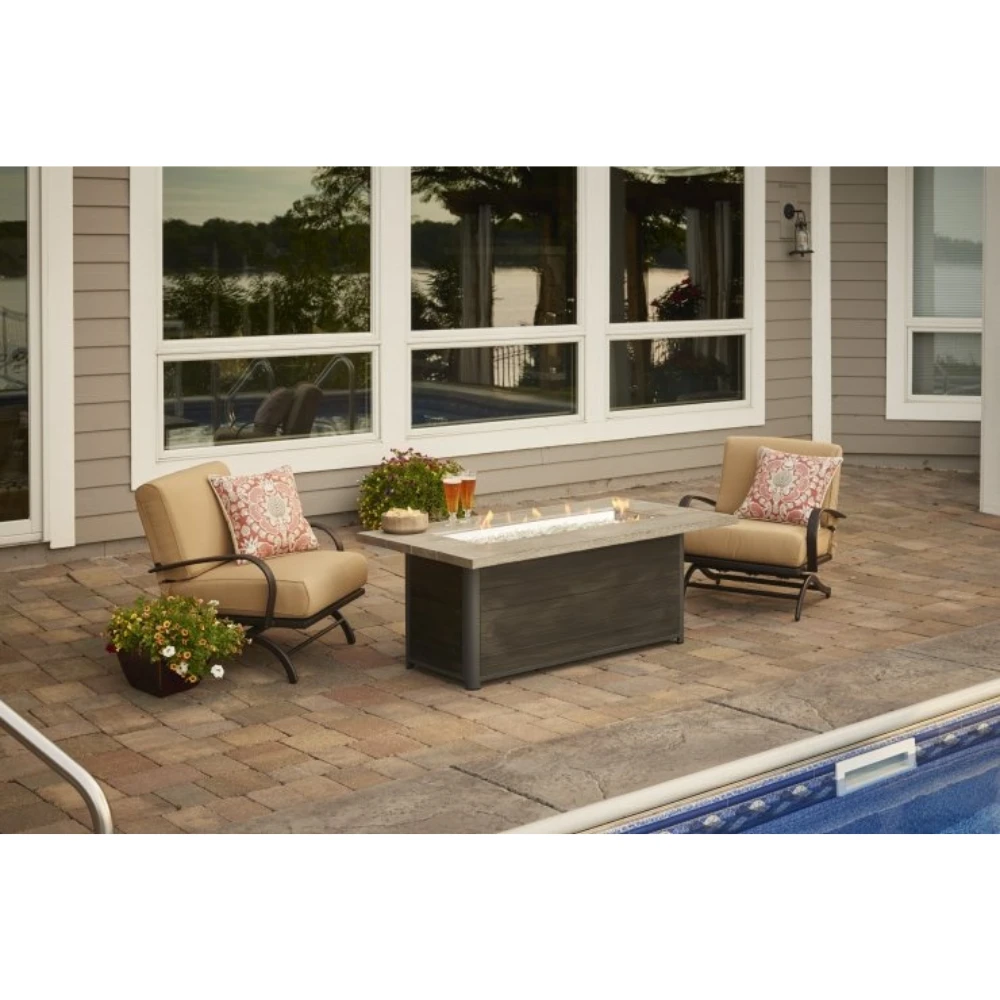 The Outdoor Greatroom Company Brown Cedar Ridge Linear Gas Fire Pit Table (CR-1242-K) 6 The Outdoor Greatroom Company Brown Cedar Ridge Linear Gas Fire Pit Table (CR-1242-K) - Image 4