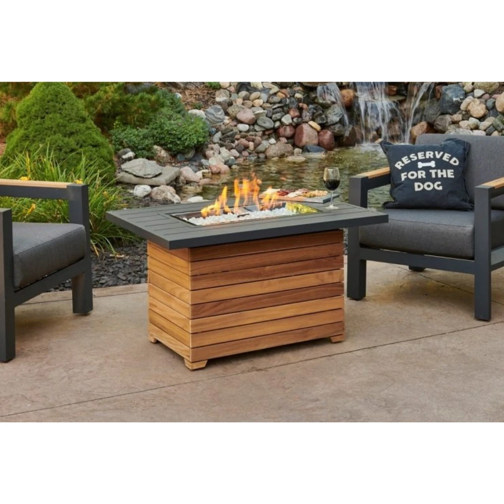 The Outdoor Greatroom Company Darien Rectangular Gas Fire Pit Table With Aluminum Top (DAR-1224-K) 4 The Outdoor Greatroom Company Darien Rectangular Gas Fire Pit Table With Aluminum Top (DAR-1224-K) - Image 2