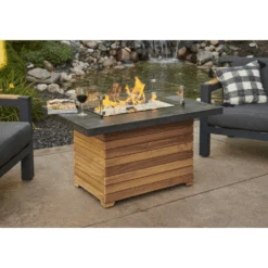 The Outdoor Greatroom Company Darien Rectangular Gas Fire Pit Table With Everblend Top (DAR-1224-EBG-K)