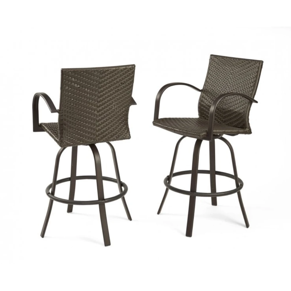 The Outdoor Greatroom Company Leather Wicker Bar Stools (NAPLES-4030-L) 4 The Outdoor Greatroom Company Leather Wicker Bar Stools (NAPLES-4030-L) - Image 2