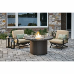 The Outdoor Greatroom Company Marbleized Noche Beacon Round Gas Fire Pit Table (BC-20-MNB) -Outdoor Kitchen Shop TheOutdoorGreatroomCompanyMarbleizedNocheBeaconRoundGasFirePitTable BC 20 MNB 5