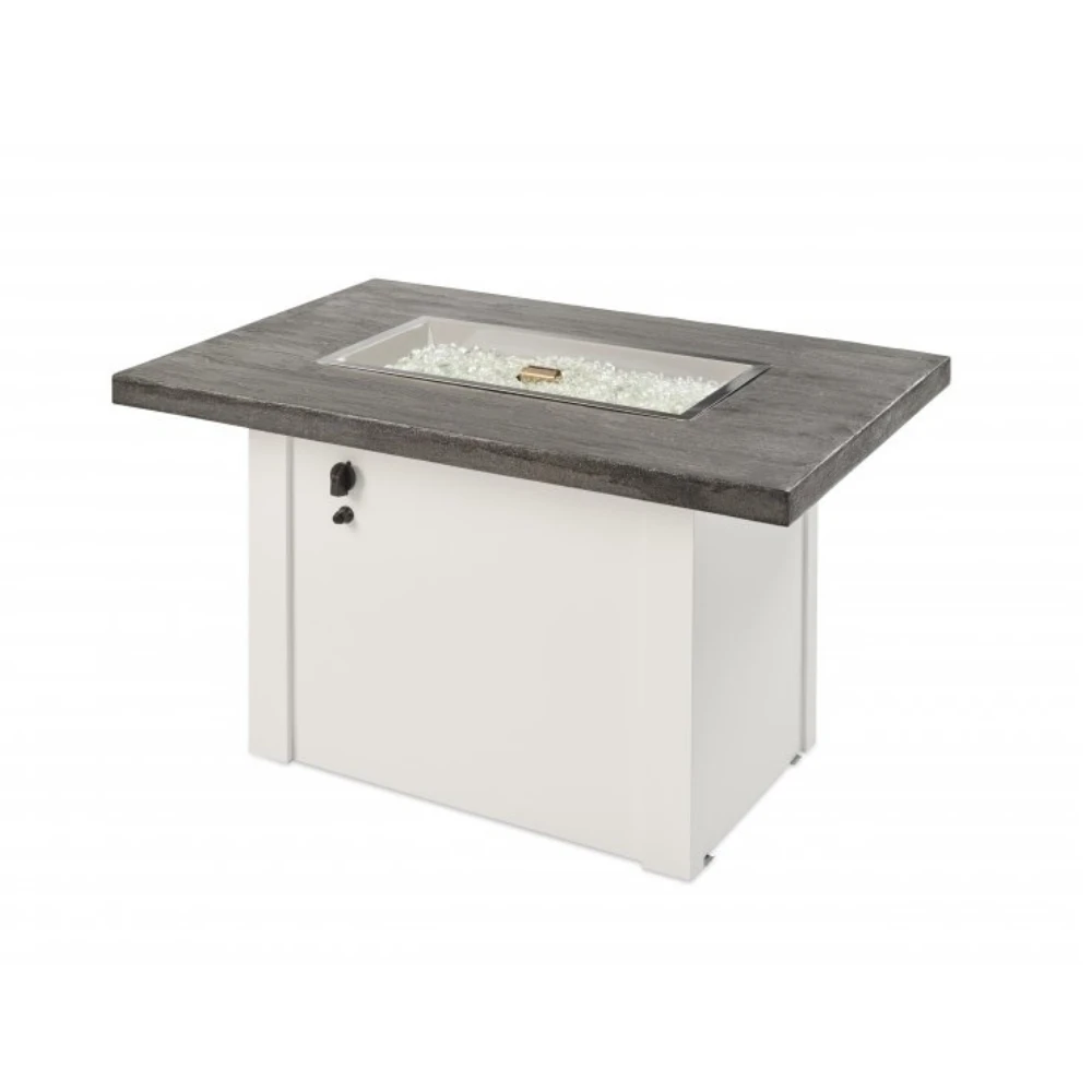 The Outdoor Greatroom Company Stone Grey Havenwood Rectangular Gas Fire Pit Table With White Base (HVGW-1224-K) 5 The Outdoor Greatroom Company Stone Grey Havenwood Rectangular Gas Fire Pit Table With White Base (HVGW-1224-K) - Image 3