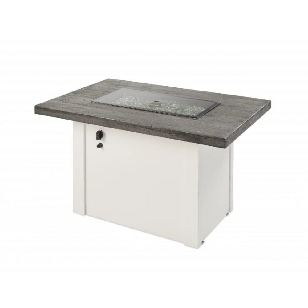 The Outdoor Greatroom Company Stone Grey Havenwood Rectangular Gas Fire Pit Table With White Base (HVGW-1224-K) 6 The Outdoor Greatroom Company Stone Grey Havenwood Rectangular Gas Fire Pit Table With White Base (HVGW-1224-K) - Image 4