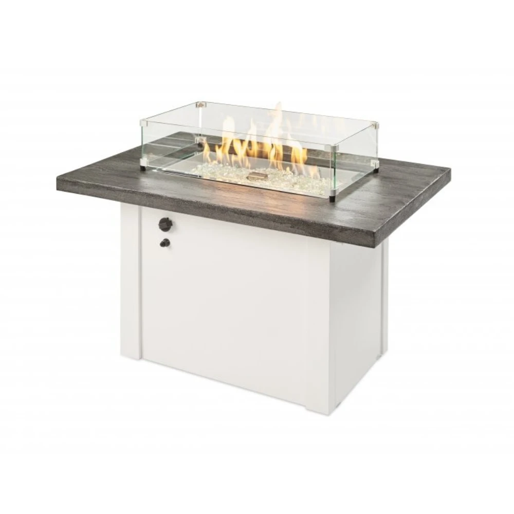 The Outdoor Greatroom Company Stone Grey Havenwood Rectangular Gas Fire Pit Table With White Base (HVGW-1224-K) 7 The Outdoor Greatroom Company Stone Grey Havenwood Rectangular Gas Fire Pit Table With White Base (HVGW-1224-K) - Image 5