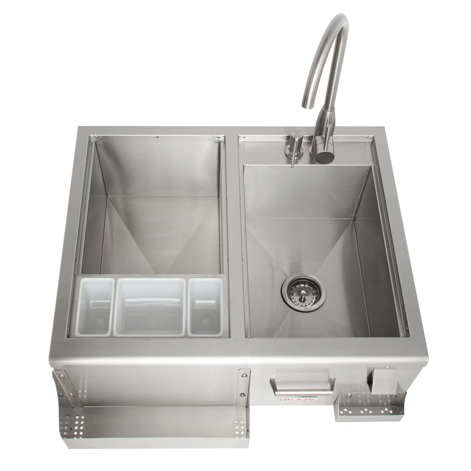 Blaze Beverage Center With Sink, Condiment Tray & Ice Bin Cooler (BLZ-30CKT-SNK) 4 Blaze Beverage Center With Sink, Condiment Tray & Ice Bin Cooler (BLZ-30CKT-SNK) - Image 2