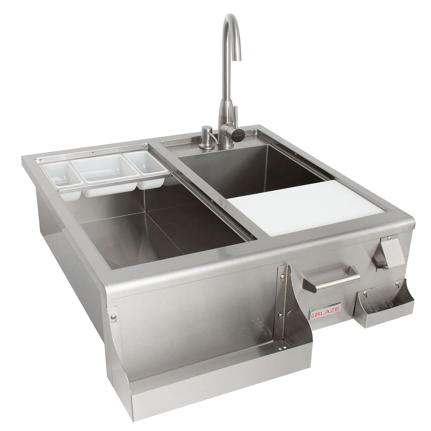 Blaze Beverage Center With Sink, Condiment Tray & Ice Bin Cooler (BLZ-30CKT-SNK) 6 Blaze Beverage Center With Sink, Condiment Tray & Ice Bin Cooler (BLZ-30CKT-SNK) - Image 4