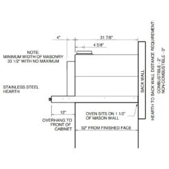 HPC Di Napoli Hybrid Gas/Wood Fueled Pizza Oven (Ready To Finish) 14 HPC Di Napoli Hybrid Gas/Wood Fueled Pizza Oven (Ready To Finish) -Outdoor Kitchen Shop di napol pizza oven dimensions side