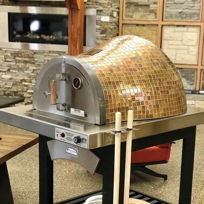 HPC Forno Hybrid Gas/Wood Fueled Mosaic Tile Pizza Oven On Wheeled Cart 4 HPC Forno Hybrid Gas/Wood Fueled Mosaic Tile Pizza Oven On Wheeled Cart - Image 2
