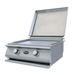 Cal Flame 24-Inch Built-In Stainless Steel Hibachi Propane Gas Griddle With Removable Cover